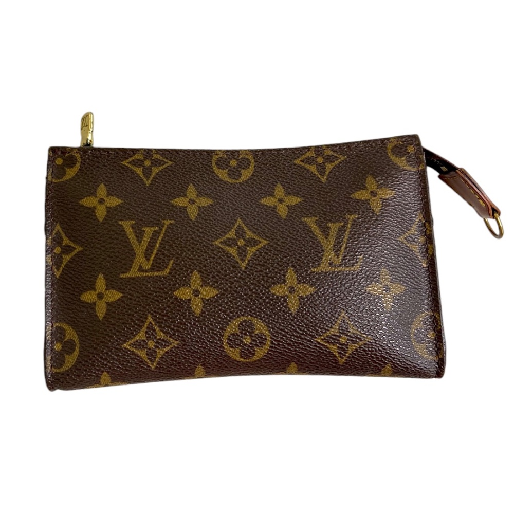 Authentic Louis Vuitton Monogram Toiletry Pouch 15 Brown Gold Hardware Small SLG